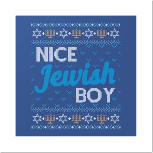 Funny Ugly Hanukkah Sweater, Nice Jewish Boy Posters and Art